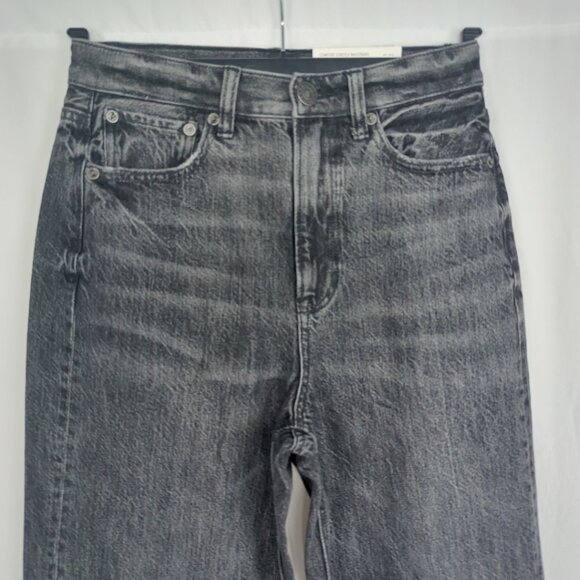 American Eagle Black Baggy Jeans 0 High Rise NWT - Picture 3 of 12